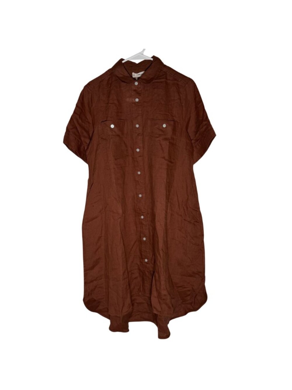 Everlane The Daytripper Dress in 100% Flax Linen Women's Size Small Brown NWT! - Picture 2 of 6